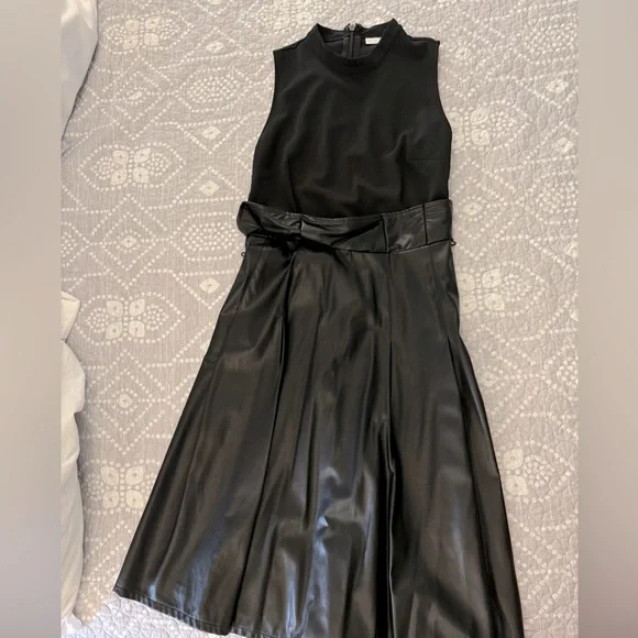 New York and company black leather dress